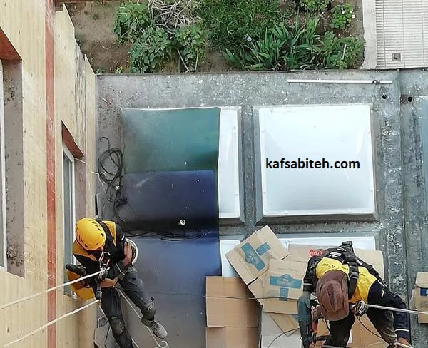 عکس نمونه کار آب بندی یا آببندی نمای شیشه ای ، کامپوزیتی و سنگی در تهران و کرج با نانو و چسب